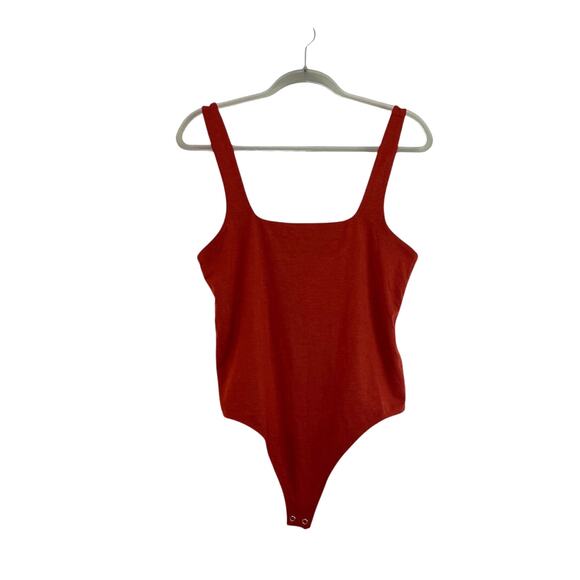 Good American Tops - Good American Womens Scuba Modern Tank Bodysuit Brick Size 4 XL Thong Shaping